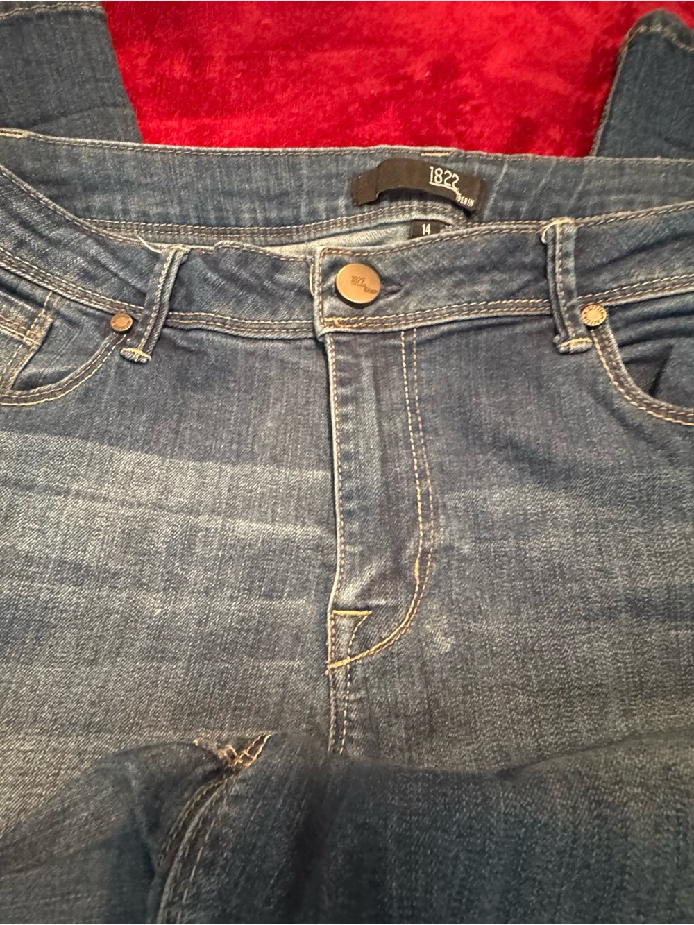 1822 Denim Women's Skinny Faded Blue Jeans - Picture 2 of 5